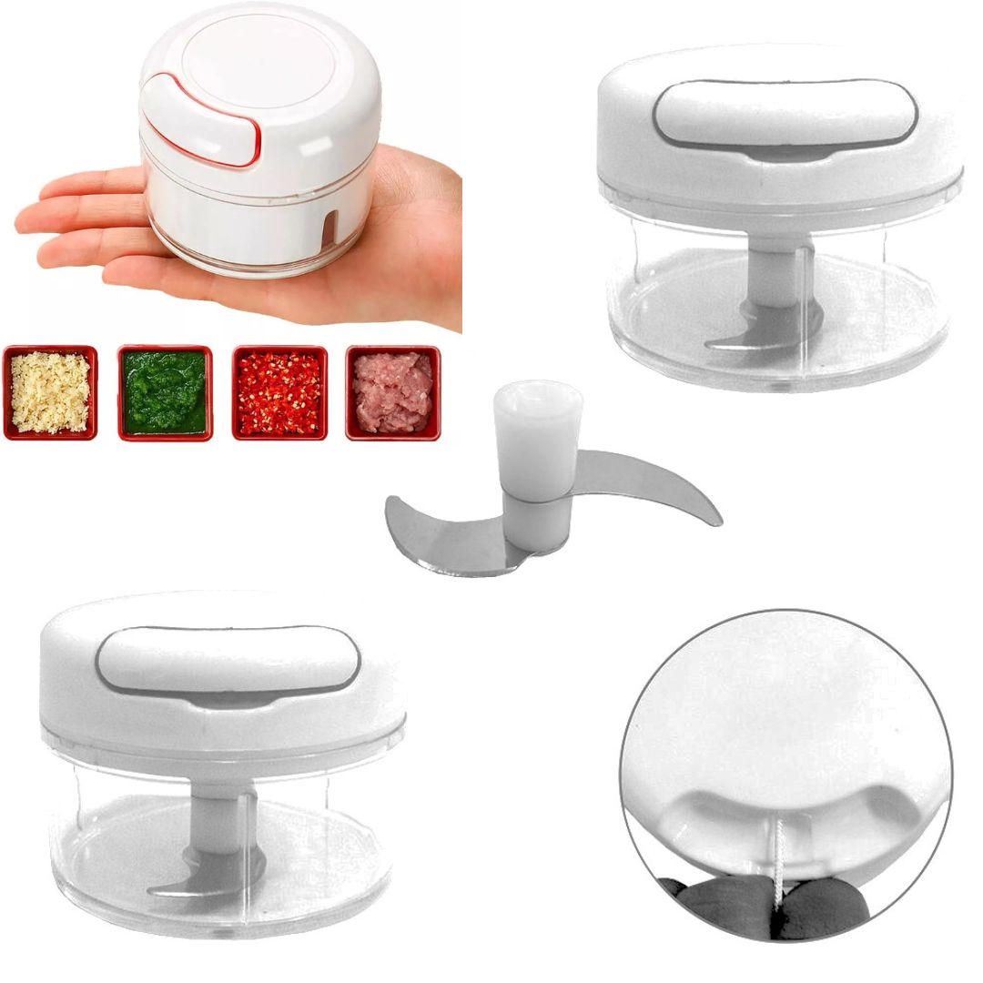 Picador Manual de Alho e Cebola com Lâminas Inox – Processador Compacto